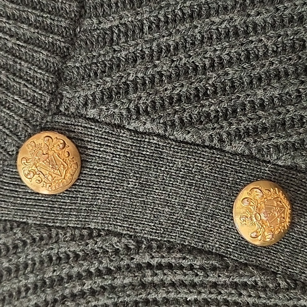 Veronica Beard Kelly Green 100% Wool Sweater Button Shoulder Raglan Dark Sz S - Picture 8 of 16